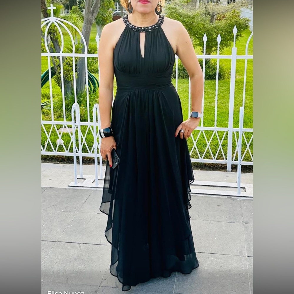 Women’s Eliza J  Embellished Tiered chiffon Halted Dress